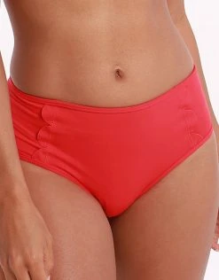 Seafolly Swim Petal Edge Mid Rise Bikini Bottom - Chilli