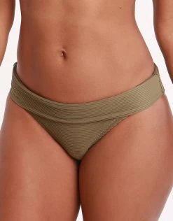Heidi Klein Venice Fold Over Bikini Bottom - Khaki