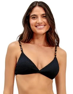 ViX Firenze Kira Flora Bikini Top - Black