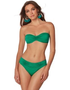 ROIDAL Ceylan Ruched Underwired Bandeau Bikini Set - Green