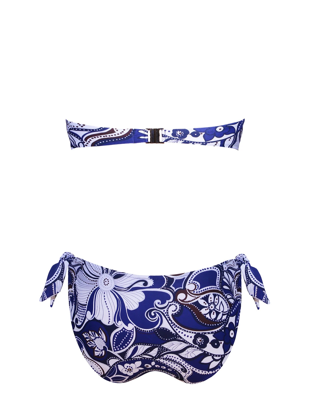 ROIDAL Cachemire Moulded Bandeau Bikini Set - Blue Floral 2 ROIDAL Cachemire Moulded Bandeau Bikini Set - Blue Floral - Image 2
