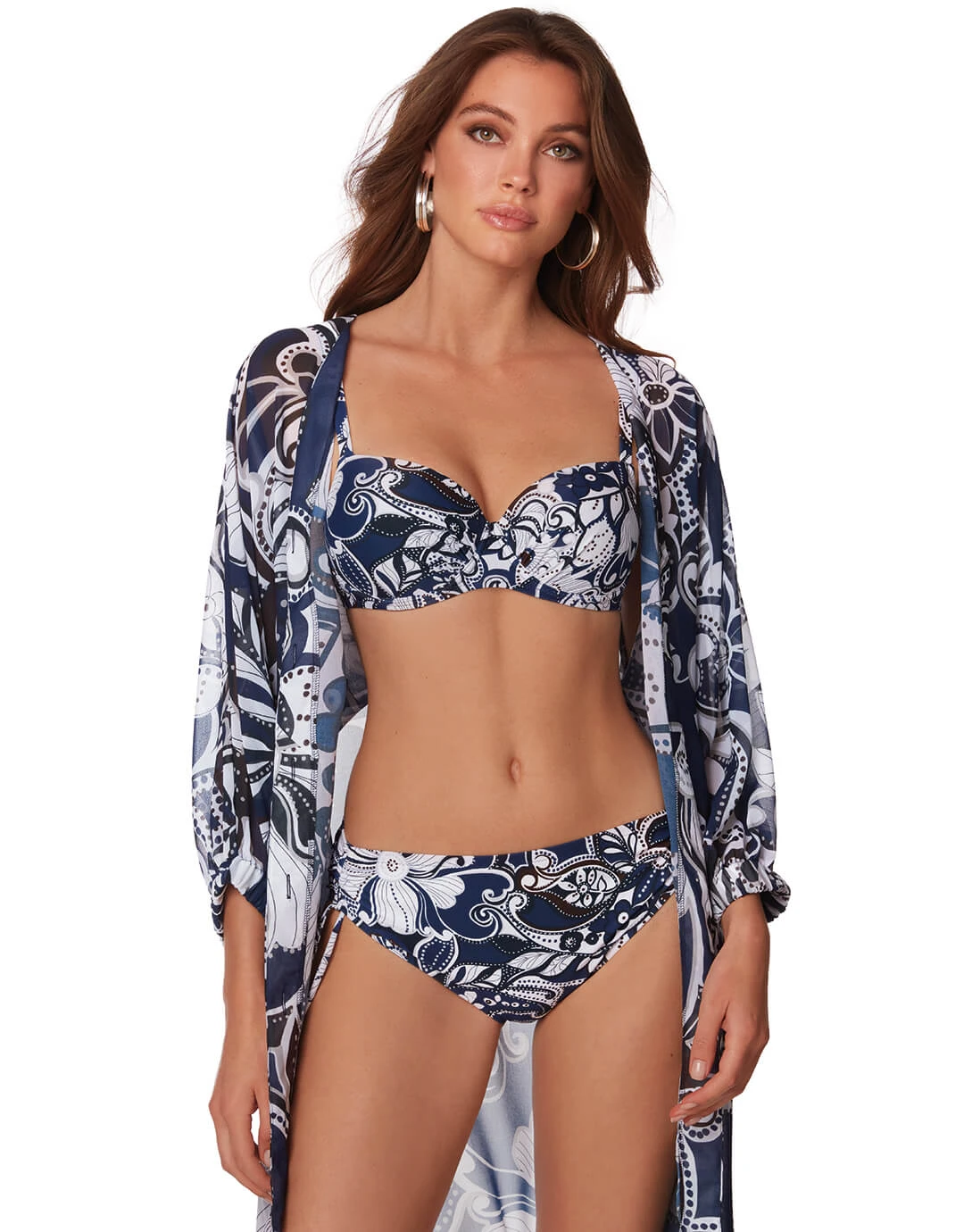 ROIDAL Cachemire Underwired Bikini Set - Blue Floral 1 ROIDAL Cachemire Underwired Bikini Set - Blue Floral