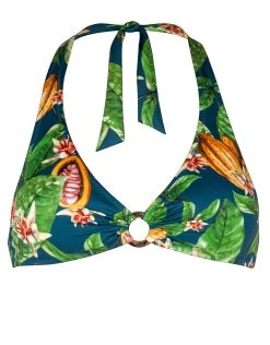 Watercult Jungle Mania Halter Bikini Top - Cocoa Tropics