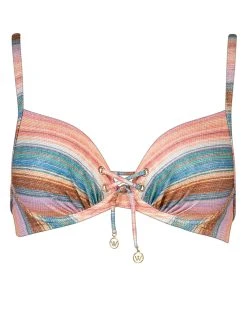 Watercult Pastel Sunset Underwired Bikini Top - Pink Stripe