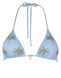 Watercult Island Souvenir Triangle Bikini Top - Sky
