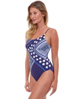 Gottex Chic Point Round Neck Swimsuit - Blue 6 Gottex Chic Point Round Neck Swimsuit - Blue -Pitusa Shop 22CP134 411 S2