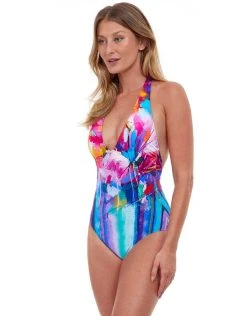 Gottex Italian Summer V Neck Halter Swimsuit - Multi 6 Gottex Italian Summer V Neck Halter Swimsuit - Multi -Pitusa Shop 22IS013 080 S3