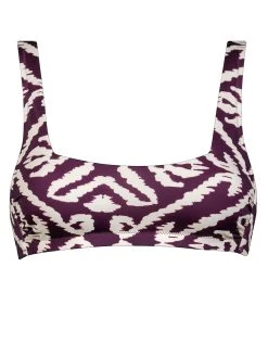 Watercult Makro Notion Bralette Bikini Top - Cream Aubergine