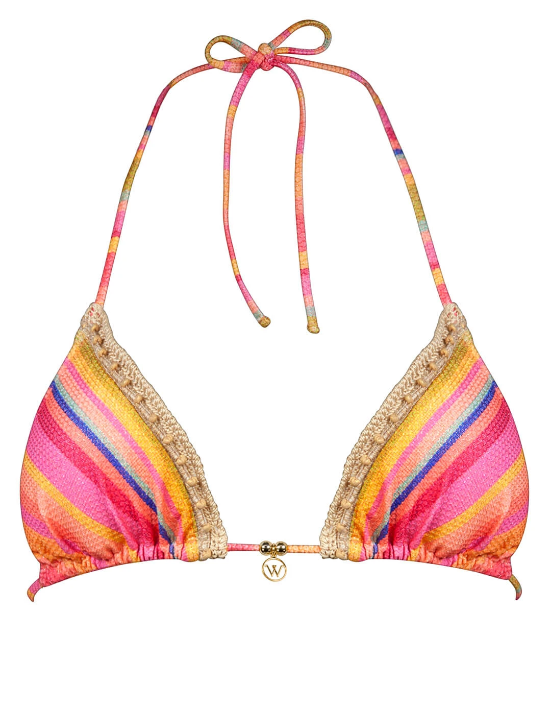 Watercult Dopamine Stripe Triangle Bikini Top - Dopamine Brights 1 Watercult Dopamine Stripe Triangle Bikini Top - Dopamine Brights