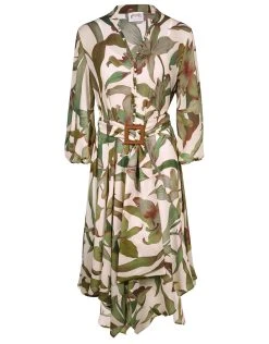 MARYAN MEHLHORN Journey Maxi Shirt Dress - Cream Reed