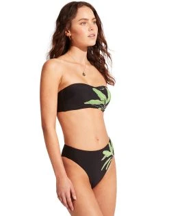 Seafolly Palm Paradise Bustier Bandeau Bikini Top - Black -Pitusa Shop 30877 028 Black 40609 028 Black 2