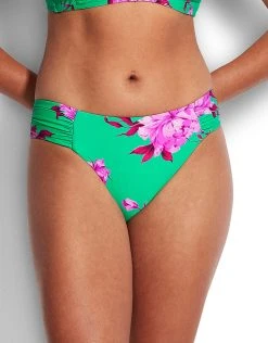 Seafolly Full Bloom Ruched Side Retro Bikini Pant - Jade