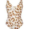 MARYAN MEHLHORN Traces Underwire Swimsuit - White Caramel
