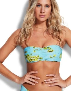 Seafolly Full Bloom Ruched Bandeau Bikini Top - Sky 12 Seafolly Full Bloom Ruched Bandeau Bikini Top - Sky -Pitusa Shop 31372 932 Sky 40473 932 Sky 5
