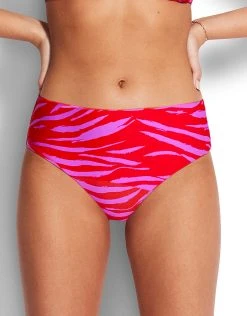 Seafolly Skin Deep Wide Side Retro Bikini Pant - Mandarin Red