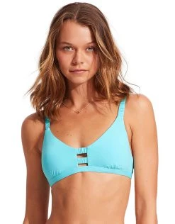 Seafolly Collective Gathered Strap Bralette Bikini Top - Aquamarine