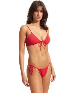 Seafolly Sea Dive Drawstring Neck Bralette Bikini Top - Chilli Red -Pitusa Shop 31393 861 Chilli 40687 861 Chilli 4