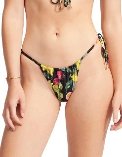 Seafolly Lemoncello Drawstring Tie Side Rio Bikini Pant - Black