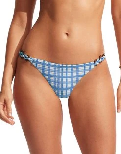 Seafolly Amalfi Check Trim Hipster Bikini Pant - Amalfi Blue