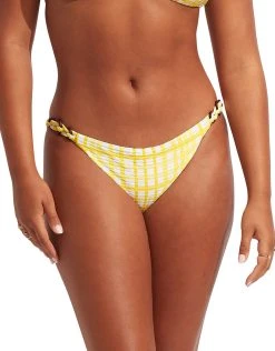 Seafolly Amalfi Check Trim Hipster Bikini Pant - Lime Light
