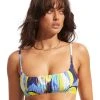 Seafolly Tropfest Bralette Bikini Top - True Navy
