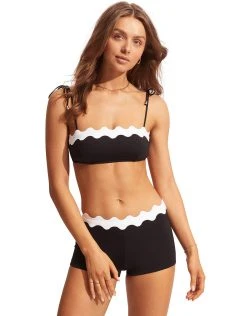 Seafolly Gia Ric Rac Bustier Bandeau Bikini Top - Black -Pitusa Shop 31436 717 Black 40710 717 Black 1180