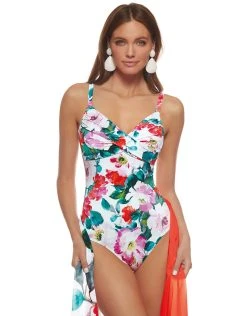 ROIDAL Melania Underwired Crossover Swimsuit - Floral Multi