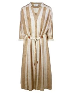 MARYAN MEHLHORN Belted Long Dress - Sand Ivory