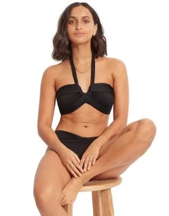 Seafolly Collective Halter Bandeau Bikini Top - Black -Pitusa Shop 33816 942 Black 44320 942 Black 7