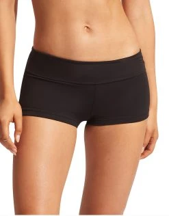 Seafolly Collective Roll Top Boyleg Bikini Pant - Black