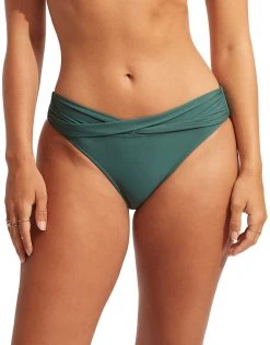 Seafolly Collective Twist Band Hipster Bikini Pant - Evergreen
