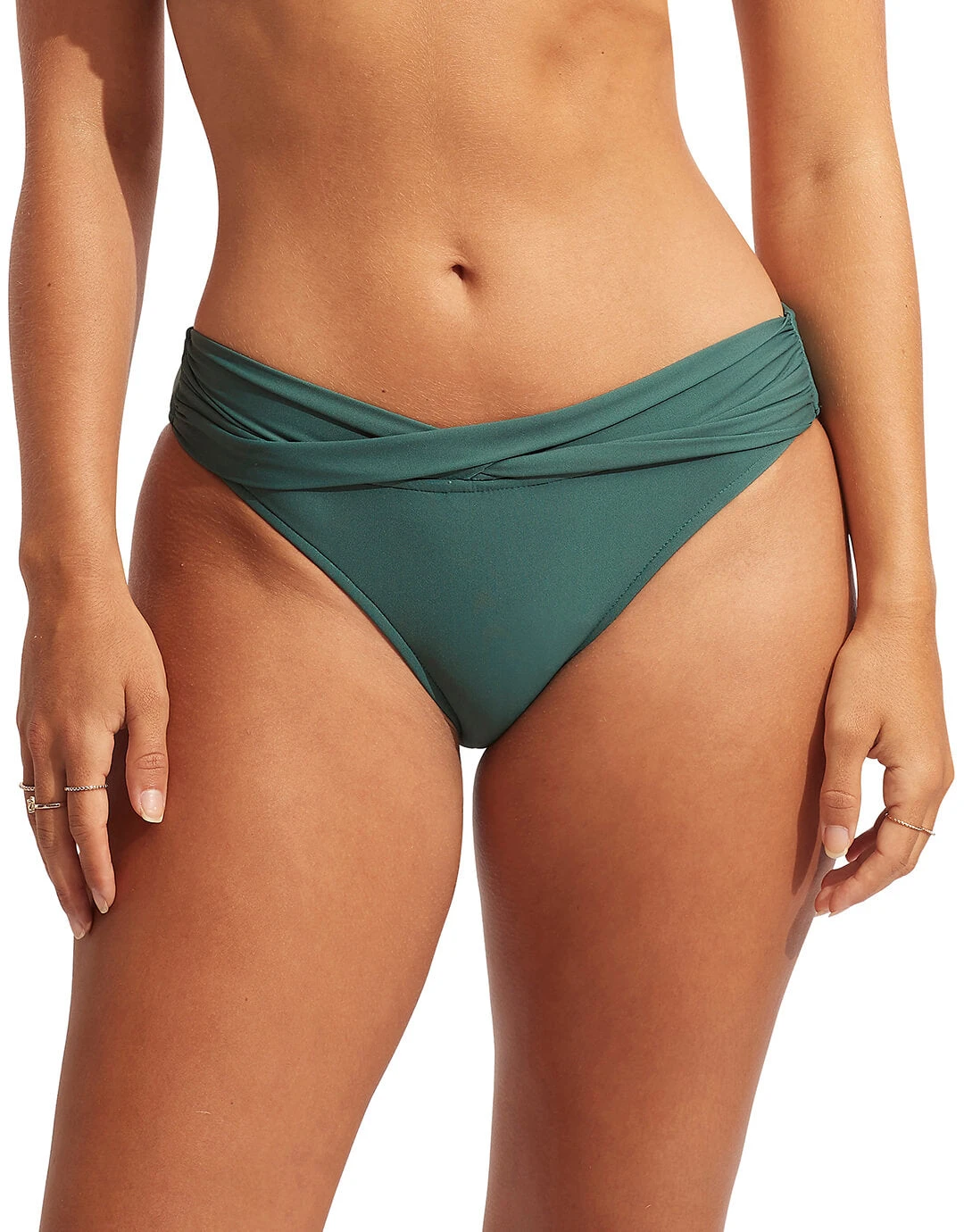 Seafolly Collective Twist Band Hipster Bikini Pant - Evergreen 1 Seafolly Collective Twist Band Hipster Bikini Pant - Evergreen