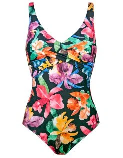 Charmline Night Garden Swimsuit - Black Bloom