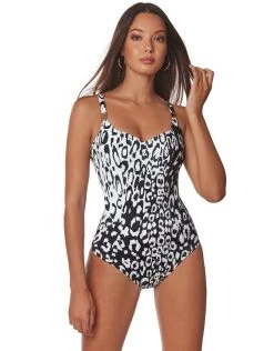 ROIDAL Kalina Underwired Shaped Neck Swimsuit - Black And White