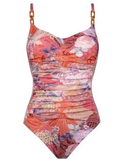 MARYAN MEHLHORN Euphoria Ruched Underwired Swimsuit - Rose Infusion