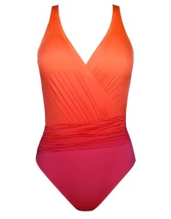ROIDAL Brasil Wrap Front Swimsuit - Pink Ombre
