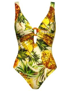 MARYAN MEHLHORN Optimist Plunge Swimsuit - Pina Colada
