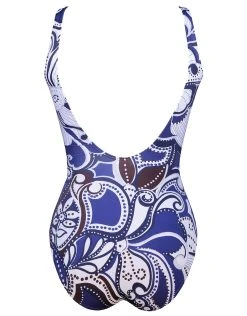 ROIDAL Cachemire Wrap Front Swimsuit - Blue & White Floral -Pitusa Shop 519 06 Back