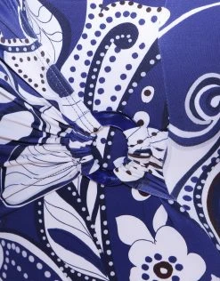 ROIDAL Cachemire Wrap Front Swimsuit - Blue & White Floral -Pitusa Shop 519 06 Detail