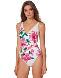 ROIDAL Valeria Wrap Front Swimsuit - Floral
