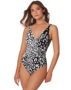 ROIDAL Kalina Wrap Swimsuit - Black And White