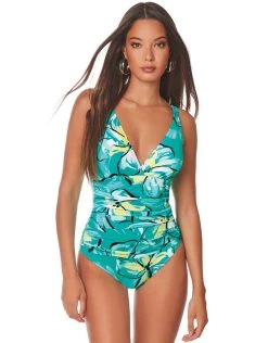 ROIDAL Bali Gathered Front Swimsuit - Green