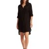 Seafolly Crinkle Twill Beach Shirt - Black