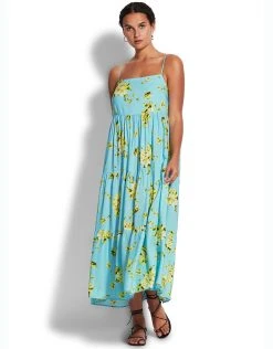 Seafolly Full Bloom Tier Dress - Sky