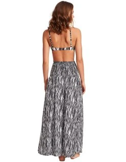 Seafolly Zahara Dress Skirt - Black And White -Pitusa Shop 54745 DR Black 8