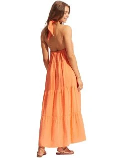 Seafolly Halter Neck Dress - Cantaloupe -Pitusa Shop 54864 DR Cantaloupe 0356