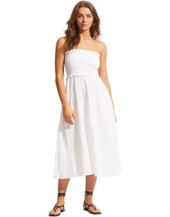 Seafolly Caspian Strapless Dress/Skirt - White -Pitusa Shop 54880 DR White 1595