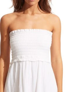Seafolly Caspian Strapless Dress/Skirt - White -Pitusa Shop 54880 DR White 1603