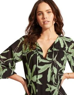 Seafolly Palm Paradise Tier Dress - Black -Pitusa Shop 54951 DR Black 2