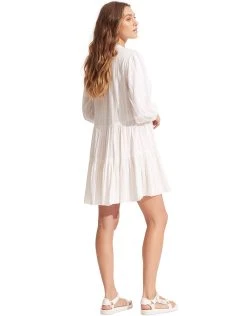 Seafolly Market Tier Dress - White -Pitusa Shop 54996 DR White 3